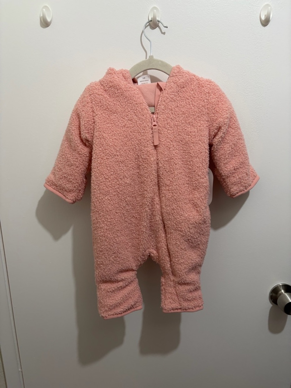 wonder nation Pink Hooded Sherpa Zip One-Piece